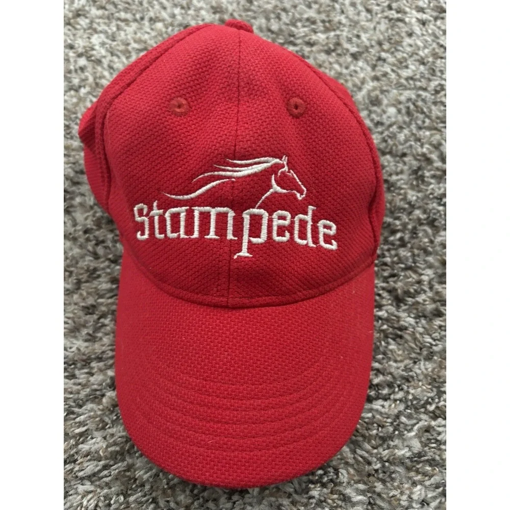 Augusta Sportswear Youth Baseball Hat Stampede Mustangs Red Strapback OSFM Youth